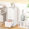 imageGreenvelly 4 Drawer File Cabinet with Lock White Metal Vertical Filing Cabinet for Home Office Fit LegalLetterA4F4 Size with Hanging BarsampampKeyWhite