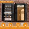 imageGreenvelly 73quot Metal Garage Storage Cabinet with Wheels Black Lockable Metal Cabinet with 2 Doors and 4 Adjustable Shelves Rolling Steel Tool Organization for Garage Home Office SchoolBlack