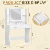 imageGreenvelly Makeup Vanity Desk with Mirror and Lights White Makeup Vanity with 3 Lighting Color Adjustable Wooden Dressing Table with 2 Drawers ampamp Storage Shelves for Girl Women BedroomModern