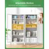 imageGreenvelly Metal Display Cabinet with Glass Doors and 4 Shelves Blue Storage for Home Office Living Room PantryWhite