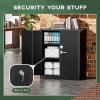 imageGreenvelly Metal Garage Storage Cabinet 72 Lockable Storage Cabinet with Adjustable Shelves Steel Tool Organizer for Home Office Garage School Classroom36quot W x 18quot DBlack
