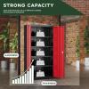 imageGreenvelly Metal Garage Storage Cabinet 72 Lockable Storage Cabinet with Adjustable Shelves Steel Tool Organizer for Home Office Garage School Classroom36quot W x 18quot DBlack Red
