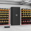 imageGreenvelly Metal Garage Storage Cabinet 72 Lockable Storage Cabinet with Adjustable Shelves Steel Tool Organizer for Home Office Garage School Classroom36quot W x 18quot DBlack