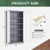 imageGreenvelly Metal Garage Storage Cabinet 72 Lockable Storage Cabinet with Adjustable Shelves Steel Tool Organizer for Home Office Garage School Classroom36quot W x 18quot DGrey White
