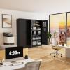 imageGreenvelly Metal Garage Storage Cabinet 72 Lockable Storage Cabinet with Adjustable Shelves Steel Tool Organizer for Home Office Garage School Classroom36quot W x 18quot DBlack