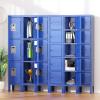 imageGreenvelly Metal Locker 72quot Metal Lockers for Employees with Locking Doors Lockable Steel Locker Storage for Office School Gym Home BlackBlue