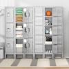 imageGreenvelly Metal Locker 72quot Metal Lockers for Employees with Locking Doors Lockable Steel Locker Storage for Office School Gym Home BlackGrey