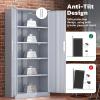imageGreenvelly Metal Pantry Cabinet 63Tall Black Kitchen Pantry Storage Cabinets with 2 Lock Doors and 4 Adjustable Shelves for Home Office Dinning RoomGarageDark Grey
