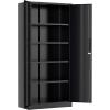 imageGreenvelly Metal Pantry Cabinet 63Tall Black Kitchen Pantry Storage Cabinets with 2 Lock Doors and 4 Adjustable Shelves for Home Office Dinning RoomGarageBlack