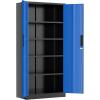 imageGreenvelly Metal Pantry Cabinet 63Tall Black Kitchen Pantry Storage Cabinets with 2 Lock Doors and 4 Adjustable Shelves for Home Office Dinning RoomGarageBlack Blue