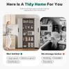 imageGreenvelly Metal Pantry Cabinet 63Tall Black Kitchen Pantry Storage Cabinets with 2 Lock Doors and 4 Adjustable Shelves for Home Office Dinning RoomGarageGrey White