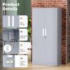 imageGreenvelly Metal Pantry Cabinet 63Tall Black Kitchen Pantry Storage Cabinets with 2 Lock Doors and 4 Adjustable Shelves for Home Office Dinning RoomGarageDark Grey