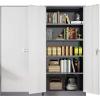imageGreenvelly Metal Pantry Cabinet 63Tall Black Kitchen Pantry Storage Cabinets with 2 Lock Doors and 4 Adjustable Shelves for Home Office Dinning RoomGarageGrey White