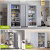 imageGreenvelly Metal Pantry Cabinet 63Tall Black Kitchen Pantry Storage Cabinets with 2 Lock Doors and 4 Adjustable Shelves for Home Office Dinning RoomGarageDark Grey