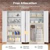 imageGreenvelly Metal Pantry Cabinet 63Tall Black Kitchen Pantry Storage Cabinets with 2 Lock Doors and 4 Adjustable Shelves for Home Office Dinning RoomGarageWhite