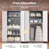 imageGreenvelly Metal Pantry Cabinet 63Tall Black Kitchen Pantry Storage Cabinets with 2 Lock Doors and 4 Adjustable Shelves for Home Office Dinning RoomGarageGrey White