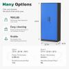 imageGreenvelly Metal Pantry Cabinet 63Tall Black Kitchen Pantry Storage Cabinets with 2 Lock Doors and 4 Adjustable Shelves for Home Office Dinning RoomGarageBlack Blue
