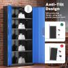 imageGreenvelly Metal Pantry Cabinet 63Tall Black Kitchen Pantry Storage Cabinets with 2 Lock Doors and 4 Adjustable Shelves for Home Office Dinning RoomGarageBlack Blue