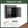imageGreenvelly Metal Storage Cabinet 36quot H Locking Metal Garage Storage Cabinet with 2 Drawers and Adjustable Shelf Lockable Steel Cabinets for Office Garage Home BlackBlack