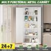 imageGreenvelly Metal Storage Cabinet with 2 Drawers36quot Black Lockable Metal Cabinets with Doors and Shelves Steel File Cabinet with Lock for Home Office Garage School ApartmentWarehouseWhite