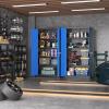 imageGreenvelly Metal Storage Cabinet with 2 Drawers36quot Black Lockable Metal Cabinets with Doors and Shelves Steel File Cabinet with Lock for Home Office Garage School ApartmentWarehouseBlack Blue