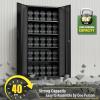 imageGreenvelly Metal Storage Cabinet with 2 Drawers36quot Black Lockable Metal Cabinets with Doors and Shelves Steel File Cabinet with Lock for Home Office Garage School ApartmentWarehouseBlack