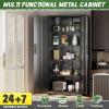 imageGreenvelly Metal Storage Cabinet with 2 Drawers36quot Black Lockable Metal Cabinets with Doors and Shelves Steel File Cabinet with Lock for Home Office Garage School ApartmentWarehouseBlack