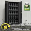 imageGreenvelly Metal Storage Cabinet with 2 Drawers36quot Black Lockable Metal Cabinets with Doors and Shelves Steel File Cabinet with Lock for Home Office Garage School ApartmentWarehouseBlack