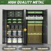 imageGreenvelly Metal Storage Cabinet with 2 Drawers36quot Black Lockable Metal Cabinets with Doors and Shelves Steel File Cabinet with Lock for Home Office Garage School ApartmentWarehouseBlack