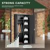 imageGreenvelly Metal Wardrobe Cabinet with Lock Door 72quot Metal Wardrobe Closet with Hanging Rods and Adjustable Shelves Clothing Storage Closet Cabinet for Home Office Employee Gym GreyBlack