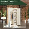 imageGreenvelly Metal Wardrobe Cabinet with Lock Door 72quot Metal Wardrobe Closet with Hanging Rods and Adjustable Shelves Clothing Storage Closet Cabinet for Home Office Employee Gym GreyGrey