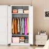 imageGreenvelly Metal Wardrobe Cabinet with Lock Door 72quot Metal Wardrobe Closet with Hanging Rods and Adjustable Shelves Clothing Storage Closet Cabinet for Home Office Employee Gym GreyWhite