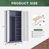 imageGreenvelly Metal Wardrobe Cabinet with Lock Door 72quot Metal Wardrobe Closet with Hanging Rods and Adjustable Shelves Clothing Storage Closet Cabinet for Home Office Employee Gym GreyDark Grey