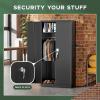 imageGreenvelly Metal Wardrobe Cabinet with Lock Door 72quot Metal Wardrobe Closet with Hanging Rods and Adjustable Shelves Clothing Storage Closet Cabinet for Home Office Employee Gym GreyBlack