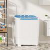 imageGreenvelly Portable Washing Machine 16 Lbs Compact Mini Washer and Dryer Combo Semiautomatic Twin Tub Washer with Drain Pump for Dorms Apartments RVs BlueBlue