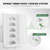 imageGreenvelly Steel SnapIt Storage Cabinet 72quot Locking Metal Garage Storage Cabinet with 4 Adjustable Shelves 2 Doors and Lock for File Office Garage Home BlackWhite