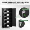 imageGreenvelly Steel SnapIt Storage Cabinet 72quot Locking Metal Garage Storage Cabinet with 4 Adjustable Shelves 2 Doors and Lock for File Office Garage Home BlackBlack