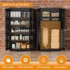 imageGreenvelly Steel SnapIt Storage Cabinet 72quot Locking Metal Garage Storage Cabinet with 4 Adjustable Shelves 2 Doors and Lock for File Office Garage Home BlackBlack