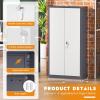 imageGreenvelly Steel SnapIt Storage Cabinet 72quot Locking Metal Garage Storage Cabinet with 4 Adjustable Shelves 2 Doors and Lock for File Office Garage Home BlackGray White