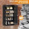 imageGreenvelly Steel SnapIt Storage Cabinet 72quot Locking Metal Garage Storage Cabinet with 4 Adjustable Shelves 2 Doors and Lock for File Office Garage Home BlackBlack
