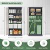 imageGreenvelly Steel SnapIt Storage Cabinet 72quot Locking Metal Garage Storage Cabinet with 4 Adjustable Shelves 2 Doors and Lock for File Office Garage Home BlackGray White