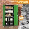 imageGreenvelly Steel SnapIt Storage Cabinet 72quot Locking Metal Garage Storage Cabinet with 4 Adjustable Shelves 2 Doors and Lock for File Office Garage Home BlackBlack Green