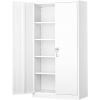 imageGreenvelly Steel SnapIt Storage Cabinet 72quot Locking Metal Garage Storage Cabinet with 4 Adjustable Shelves 2 Doors and Lock for File Office Garage Home BlackWhite