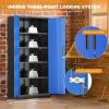 imageGreenvelly Steel SnapIt Storage Cabinet 72quot Locking Metal Garage Storage Cabinet with 4 Adjustable Shelves 2 Doors and Lock for File Office Garage Home BlackBlack Blue