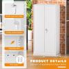 imageGreenvelly Steel SnapIt Storage Cabinet 72quot Locking Metal Garage Storage Cabinet with 4 Adjustable Shelves 2 Doors and Lock for File Office Garage Home BlackWhite