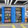 imageGreenvelly Steel SnapIt Storage Cabinet 72quot Locking Metal Garage Storage Cabinet with 4 Adjustable Shelves 2 Doors and Lock for File Office Garage Home BlackBlack Blue