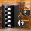 imageGreenvelly Steel SnapIt Storage Cabinet 72quot Locking Metal Garage Storage Cabinet with 4 Adjustable Shelves 2 Doors and Lock for File Office Garage Home BlackBlack