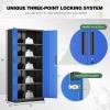 imageGreenvelly Steel SnapIt Storage Cabinet 72quot Locking Metal Garage Storage Cabinet with 4 Adjustable Shelves 2 Doors and Lock for File Office Garage Home BlackBlack Blue