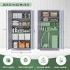 imageGreenvelly Steel SnapIt Storage Cabinet 72quot Locking Metal Garage Storage Cabinet with 4 Adjustable Shelves 2 Doors and Lock for File Office Garage Home BlackDark Gray