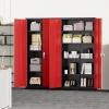 imageGreenvelly Steel SnapIt Storage Cabinet 72quot Locking Metal Garage Storage Cabinet with 4 Adjustable Shelves 2 Doors and Lock for File Office Garage Home BlackBlack Red